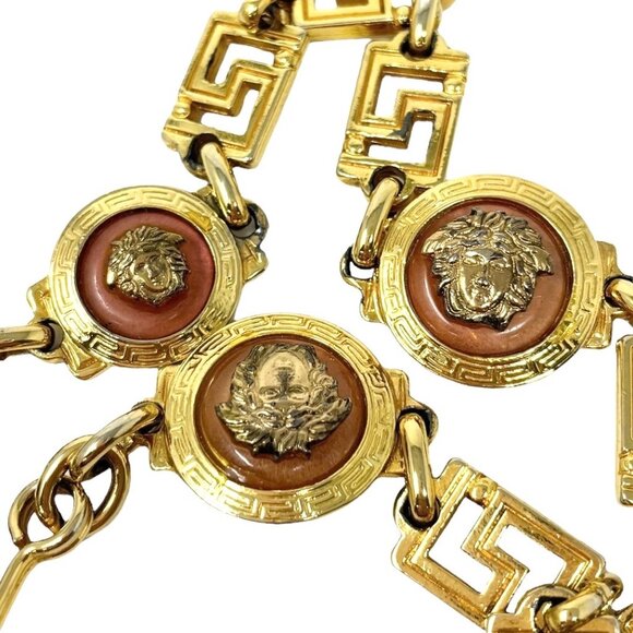 GIANNI VERSACE Vintage Medusa Logo Chain Belt Accessory Gold Metal [103631] - Picture 7 of 10